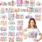 Dtf Transfers Ready to Press - 30 Pcs Christian Iron on Patches for T-Shirts, Je