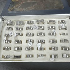 Wholesale Resale Lot Stainless Steel Silver Rings 36