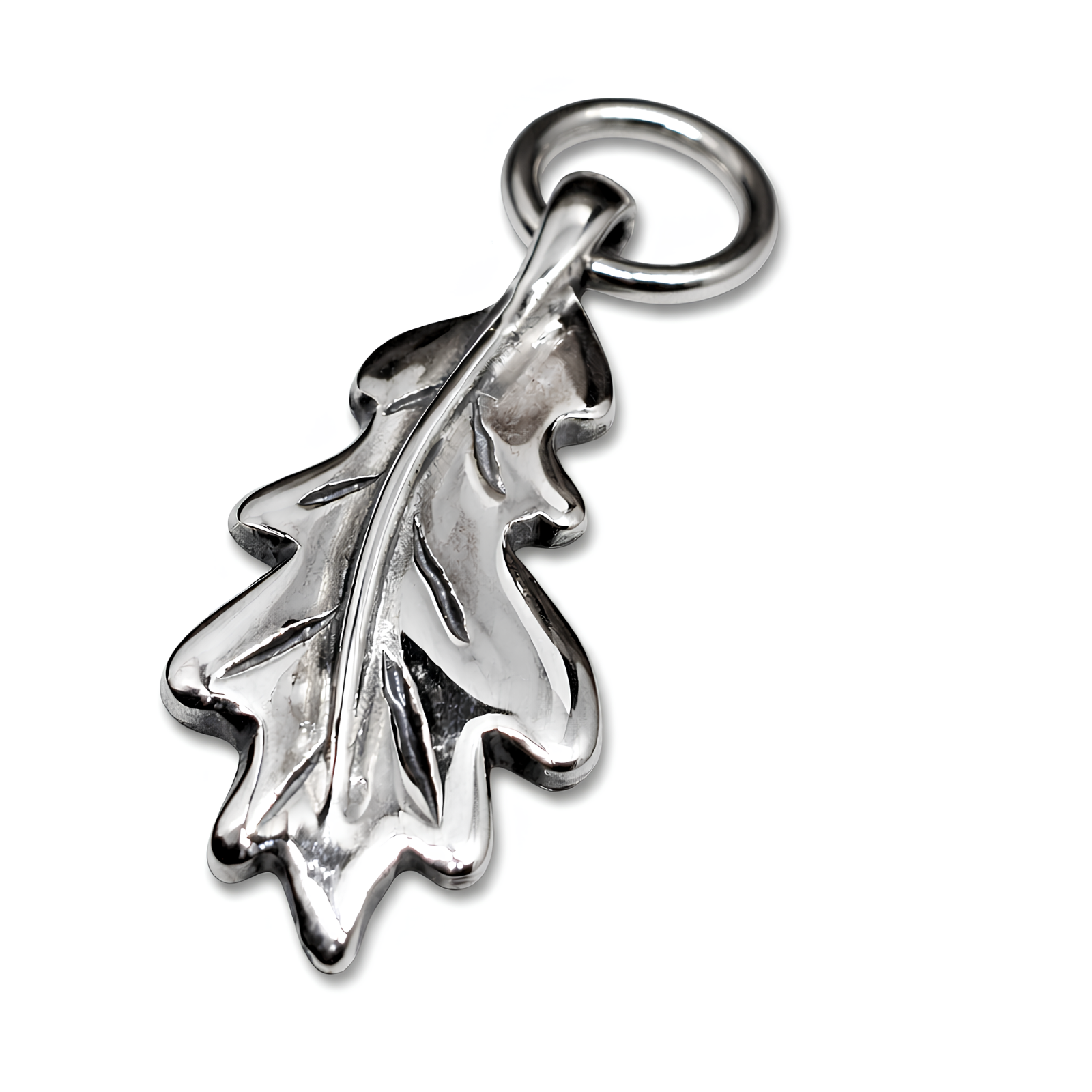 Oak Leaf Charm 925 Sterling Silver Major Oak Leaf Open Ring Pendant Jewellery