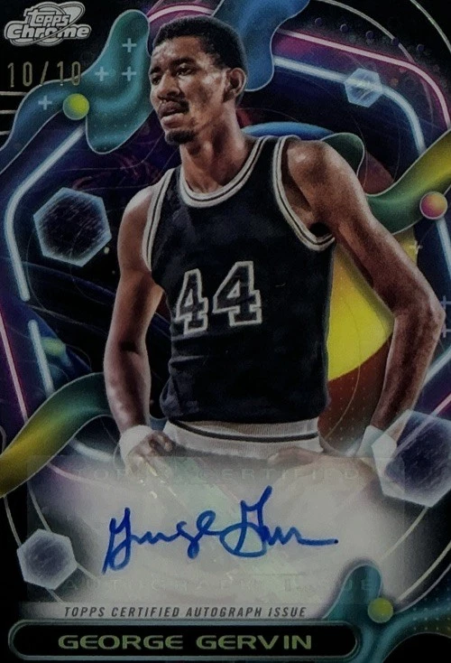 George Gervin 签名 PSA 10 - 2023 Topps 宇宙 Chrome Eclipse /10 - 马刺,冰人 — 第 4/4 张图片