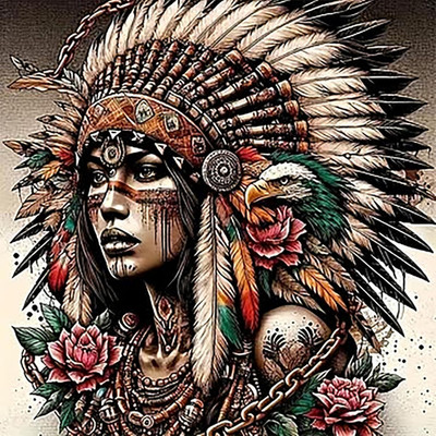 5D Diamond Painting Kits for Adults Beginners,Diy Indian Woman Diamond Art Kits,