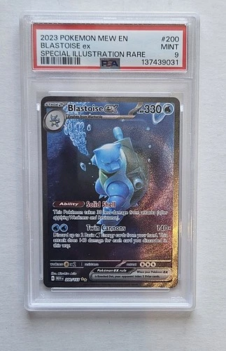 2023 POKEMON MEW EN #200/165 BLASTOISE EX SPECIAL ILLUSTRATION RARE PSA 9