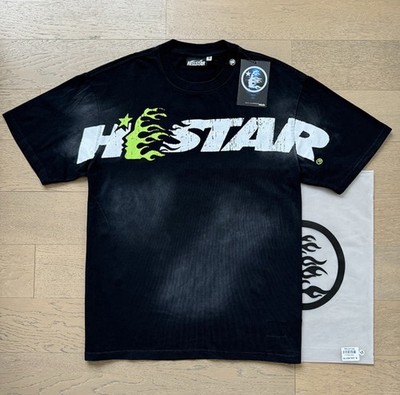 Hellstar Men s Black Cotton Jersey Graphic Logo Crew Neck Short Sleeve T-Shirt