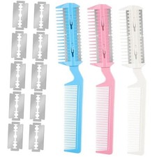 3 Pcs Haircut Razor Comb Hair Cutting Comb with 12 Replacement Blades Double  3.00 per gallon
