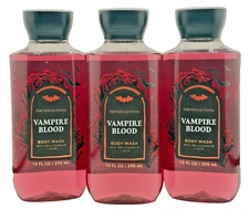 Bath & Body Works Halloween LOT of 3 Vampire Blood Body Wash Shower Gel 10 oz