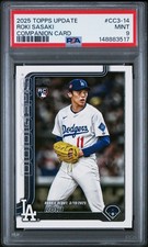 2025 TOPPS UPDATE COMPANION CARDS #CC3-14 ROKI SASAKI ROOKIE RC PSA 9