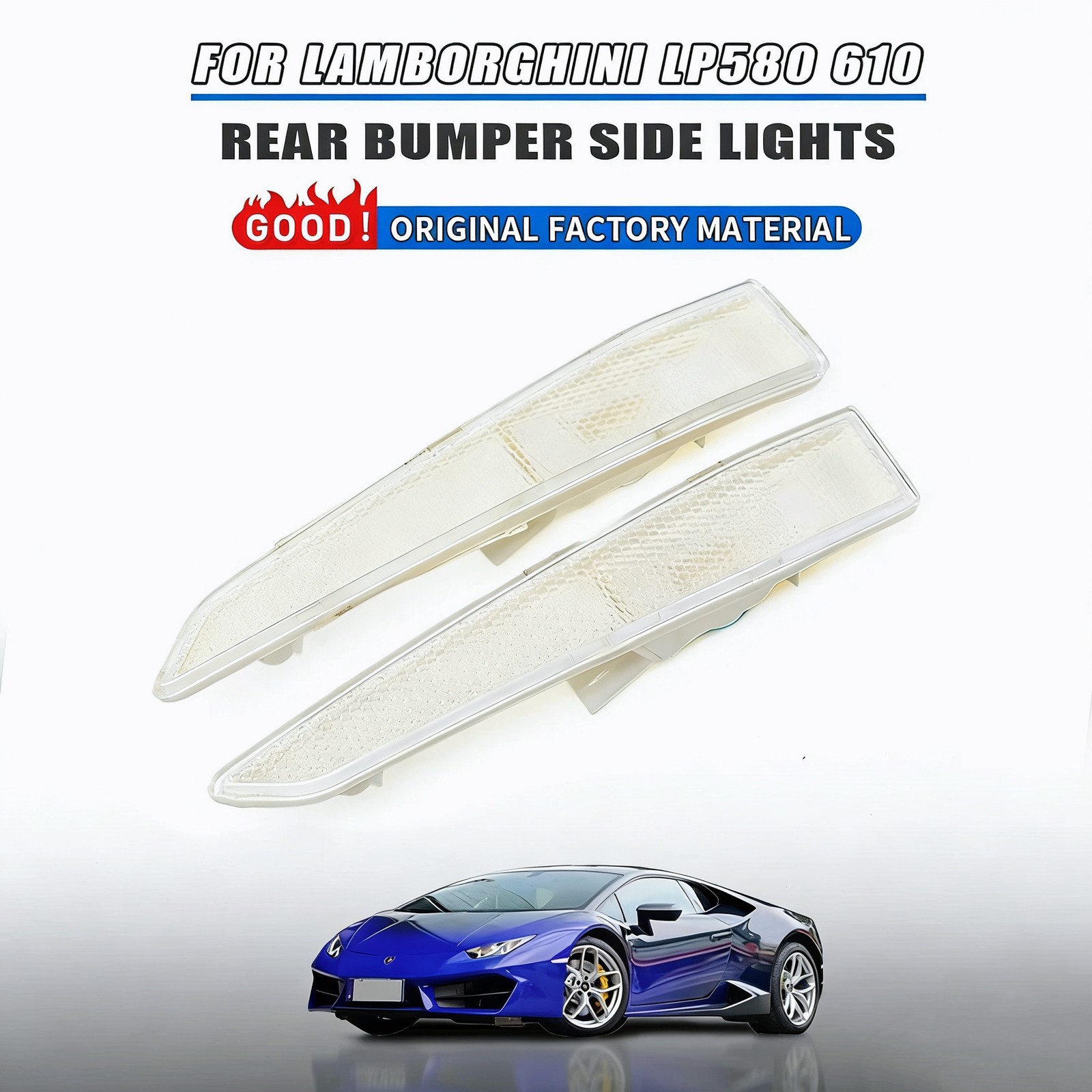 1 pair Rear bumper side lights For LAMBORGHINI HURACAN PN: 4T0853251A 4T0853252A
