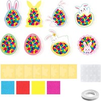 Bastelset Ostern 8 StüCk Fensterbilder Schablonen Buntglas Effekt Deko Kinder