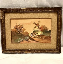 Antique 1916 Original Painting By Milt Duval Zanesville Stoneware Pottery