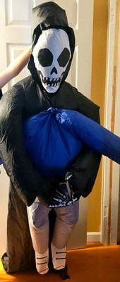 Morph Inflatable Pick Me Up Grim Reaper Costume Kids Halloween Blow Up Morphsuit