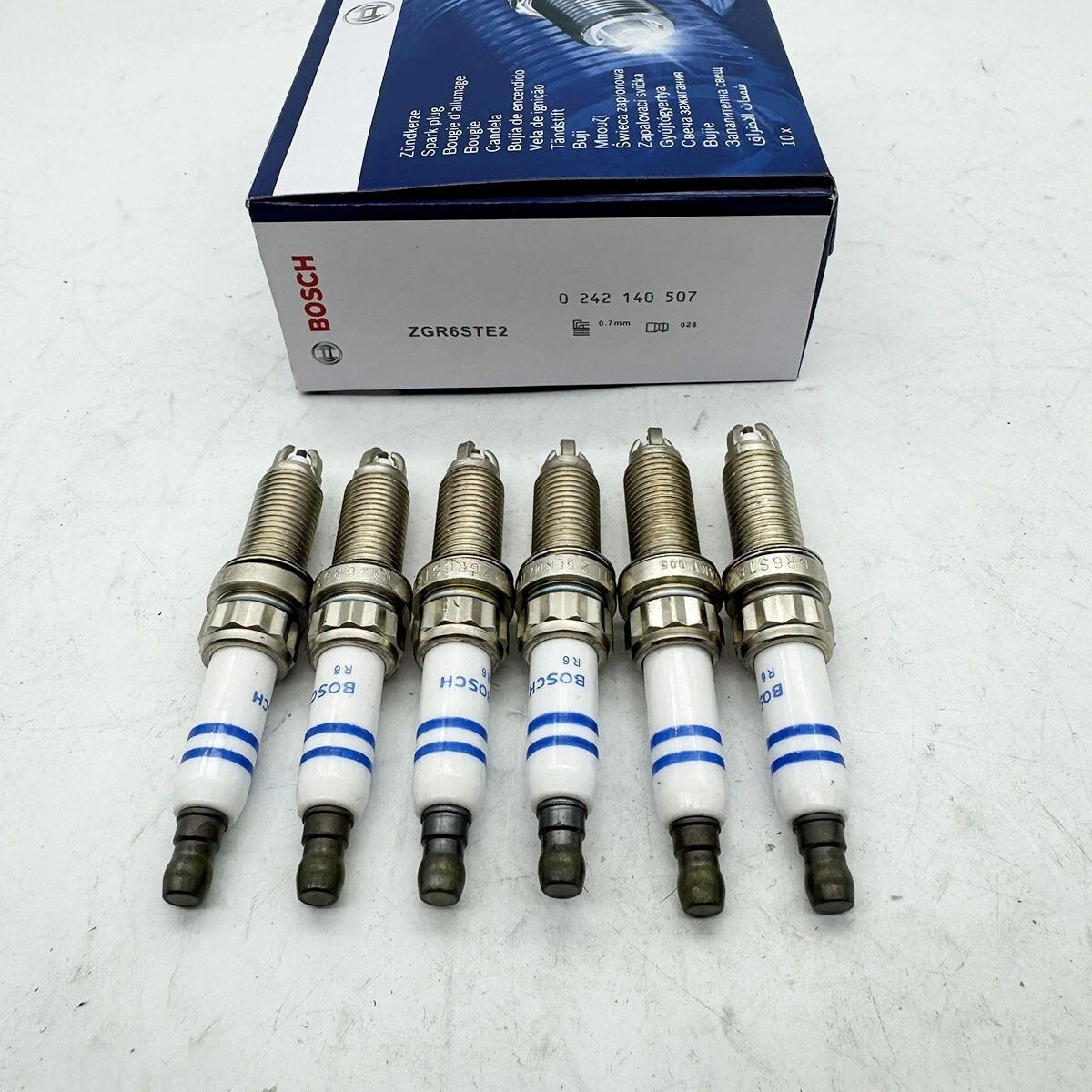 OEM 6X Bosch ZGR6STE2 Spark Plugs Fits For BMW E60 E90 E92 E93 135i 335i 535i