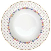 Suppenteller Mon Amour Blumen D. 21,5Cm Weiß Bunt Aus Porzellan Easy Life