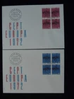 Europa Cept x2 FDC Switzerland 1972 (block of 4)