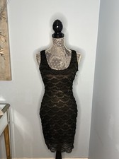 Guess Black dress With A Touch Of Gold Fringe Sz 4