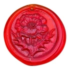 Blenko Glass Suncatcher Red Dahlia Flower Pressed Ornament