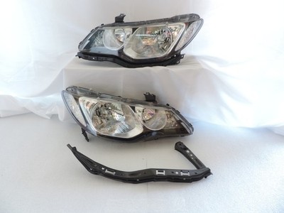 Black Housing Clear Lens DEPO Headlight Set +Bracket for ~06~11~JDM Honda Civic