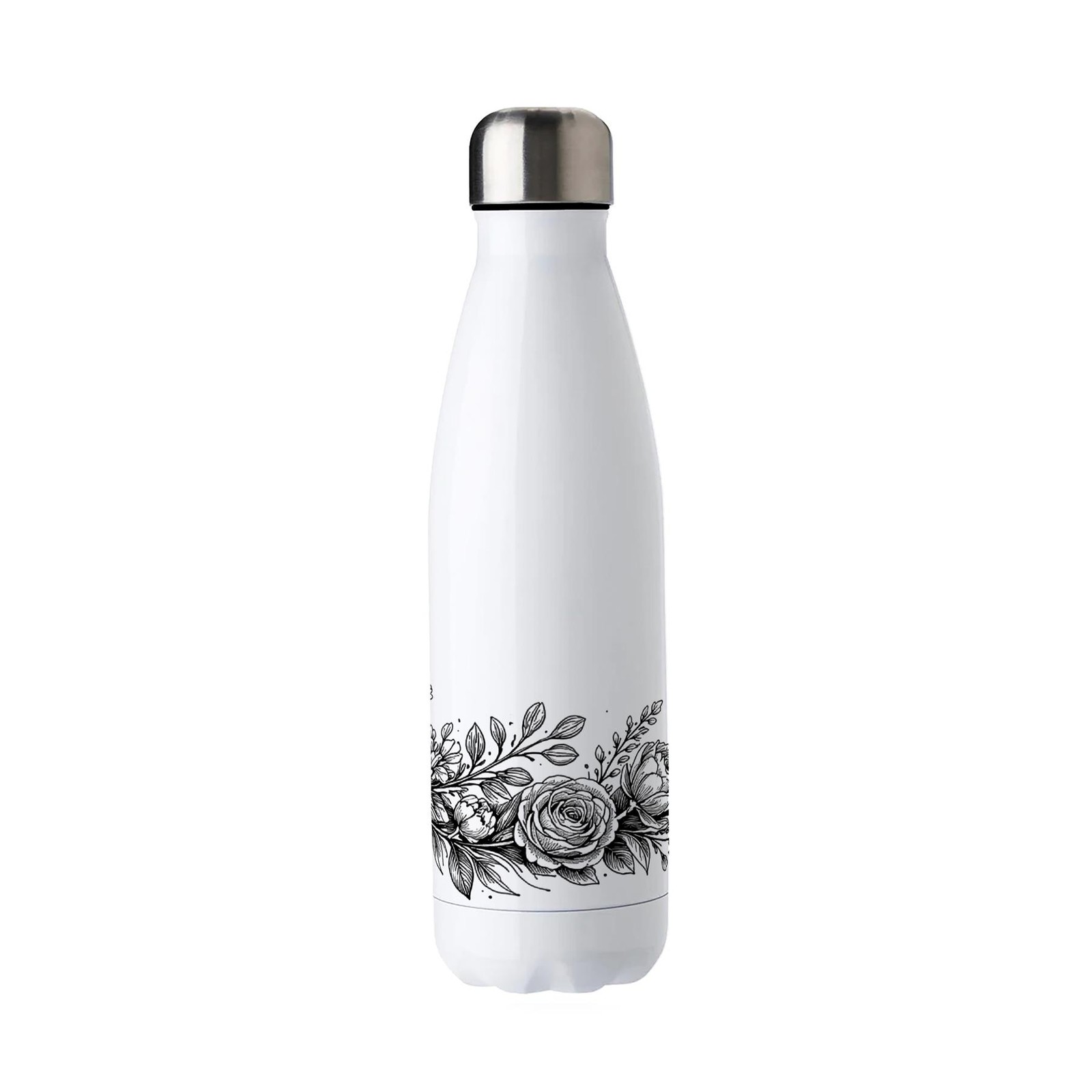Butterflies & Flowers Metal Water Bottle - Stainless Steel Drink Bottle Gift