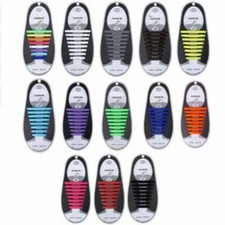 16Pcs Unisex Elastic Shoelaces No Tie Soft Silicone Casual Novelty Geometric Kit