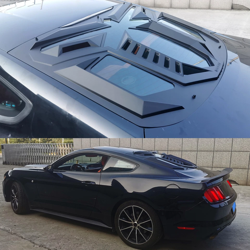 Fits Ford Mustang 2015-2023 Rear Window Scoop Louver Sun Shade Cover Manba Style - Image 4 of 4