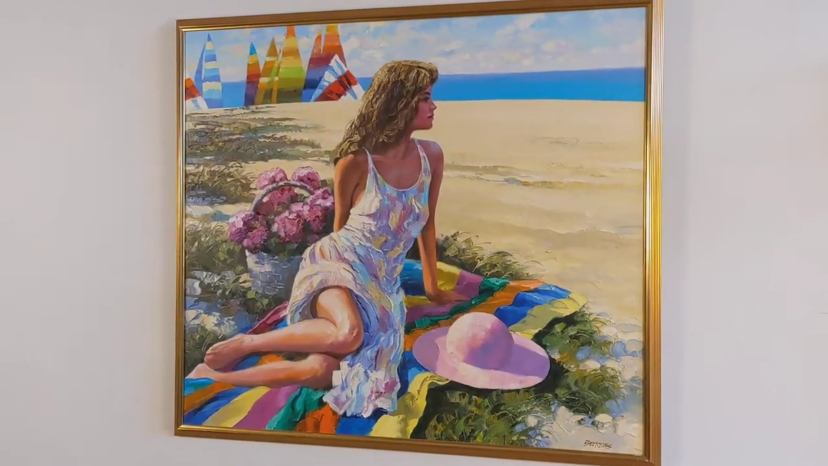 HOWARD BEHRENS Original Signed Painting 'Girl by the Sea' | eBay