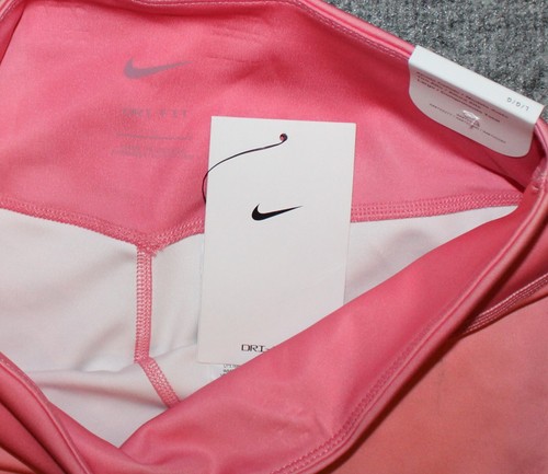nwt NIKE GIRL'S ONE LEGGINGS $35 DJ5901 Tight Fit Space Dye Pink sz L Legging - Picture 4 of 10