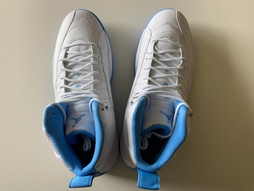 NEW Nike Air Jordan 12 Retro CT8013-112 Men's 9 Shoes WHITE/UNIVERSITY BLUE - Picture 2 of 10