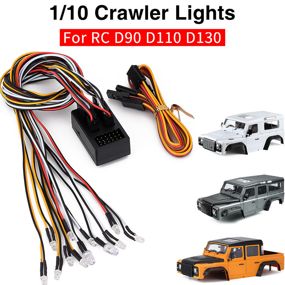 12 Led Flash Lights Kit Headlights Turn Light Brake Light Fit 1/10 Rc Car