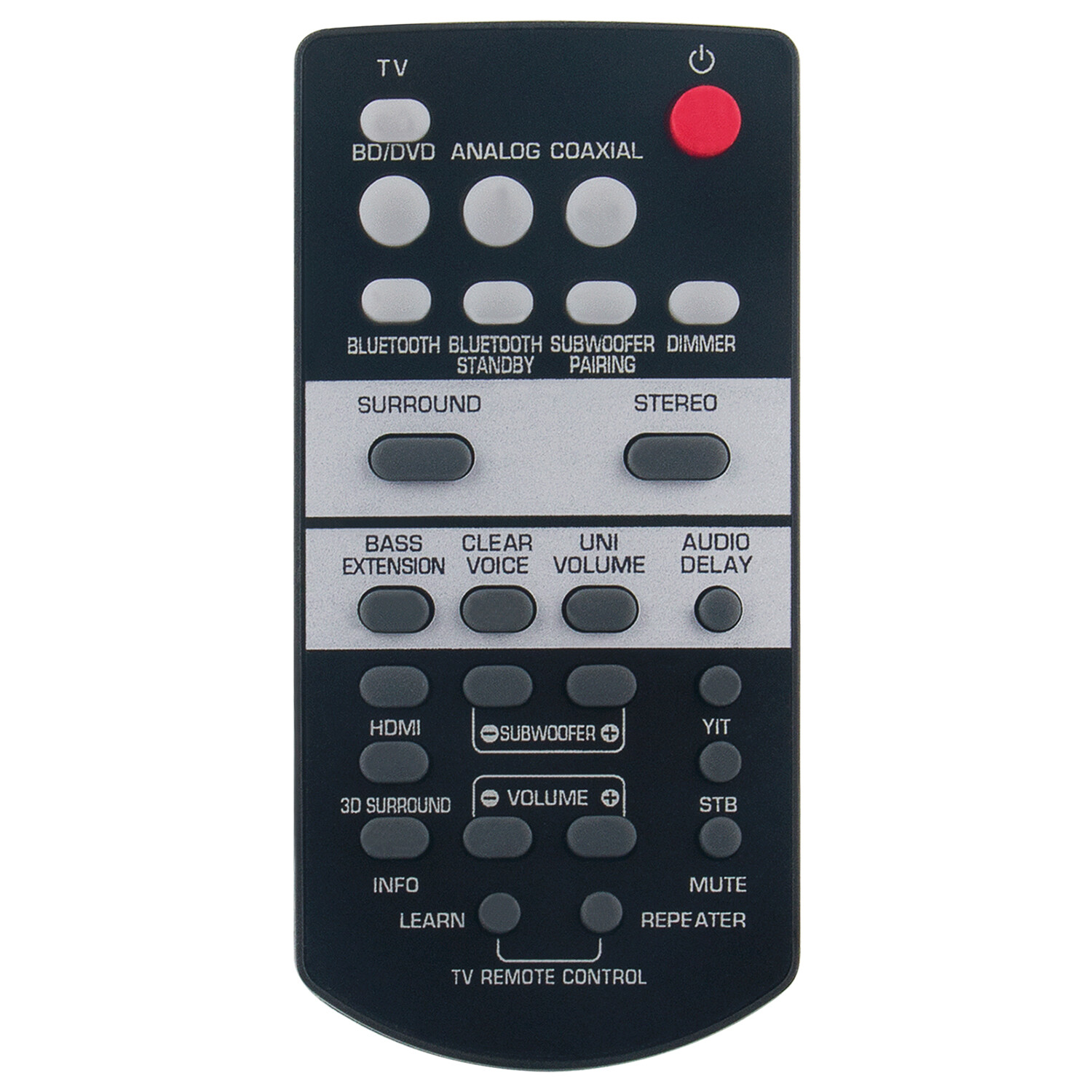 New Replace Remote for Yamaha Soundbar YAS-203 YAS-106 YAS-1