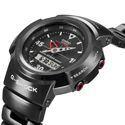 Casio G-Shock AWM-500-1AJF Full Metal BLACK Solar Radio Analog 