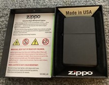 ZIPPO Regular Black Matte Lighter, Made In USA, New In Box, Windproof