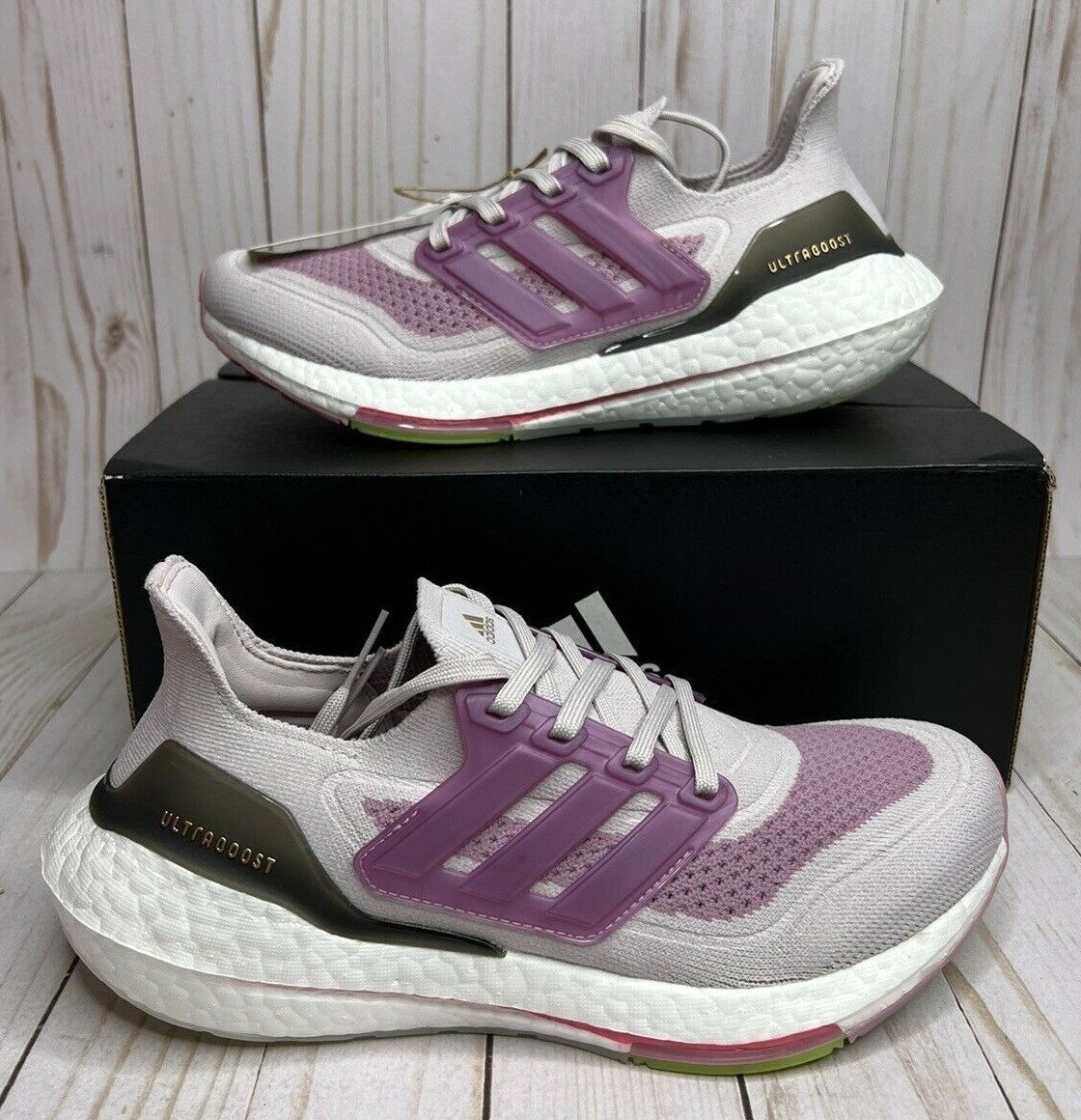 Adidas UltraBoost 21 Running Shoes Purple White S23831 Womens Sz 5 NWB