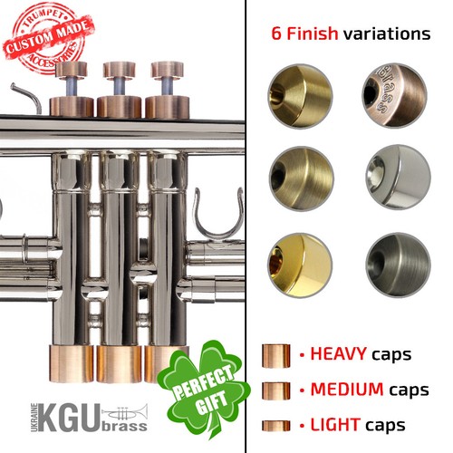 Yamaha Trumpet Trim kit. KGUBrass. All YTR models. Custom caps. finger
