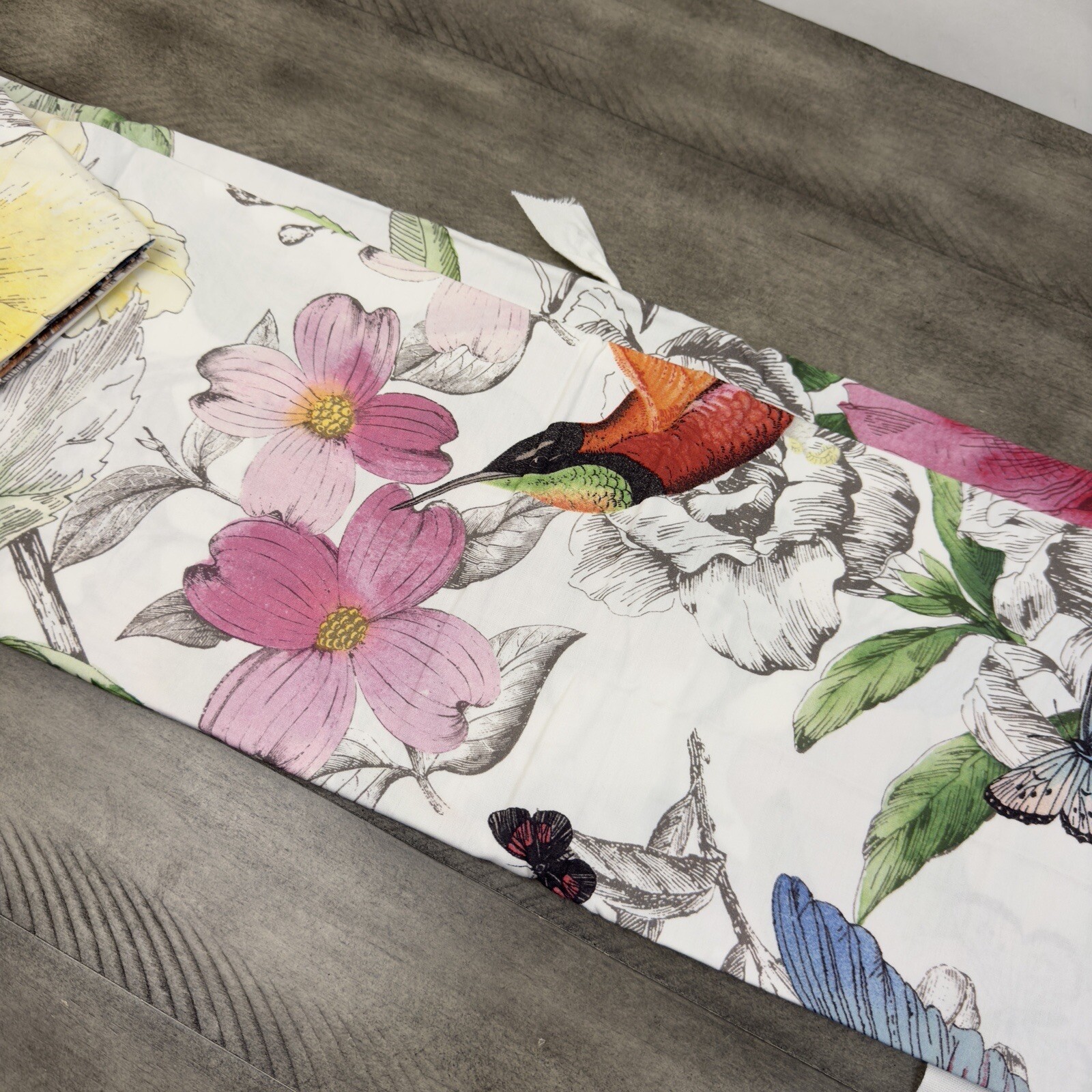 Pottery Barn Hummingbird Organic Cotton Shower Curtain 72”x72” Multi