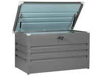 Metall-Gartentruhe 300 L Grau Kissenbox Auflagenbox FüR Die Terrasse Wasserdicht