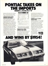1980 Pontiac Firebird Vs Mazda Rx7 Sports Car Vintage Print Ad 80s Wall Art