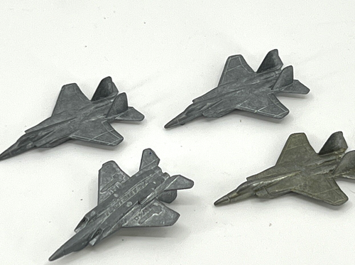 4 Tootsie Toy 2” Diecast Fighter Jets Military Airplane No Paint - Picture 2 of 4