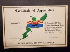 * OA - Hinode Goya Lodge, Okinawa Chapter, Certificate of Appreciation