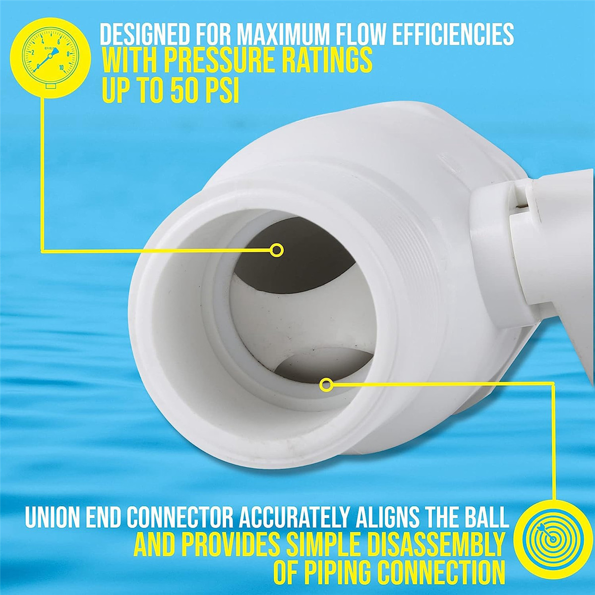 1,5 Zoll MIP X 1,5 Zoll - 1,25 Zoll 2-Wege-Econoline-Kugelhahn für  