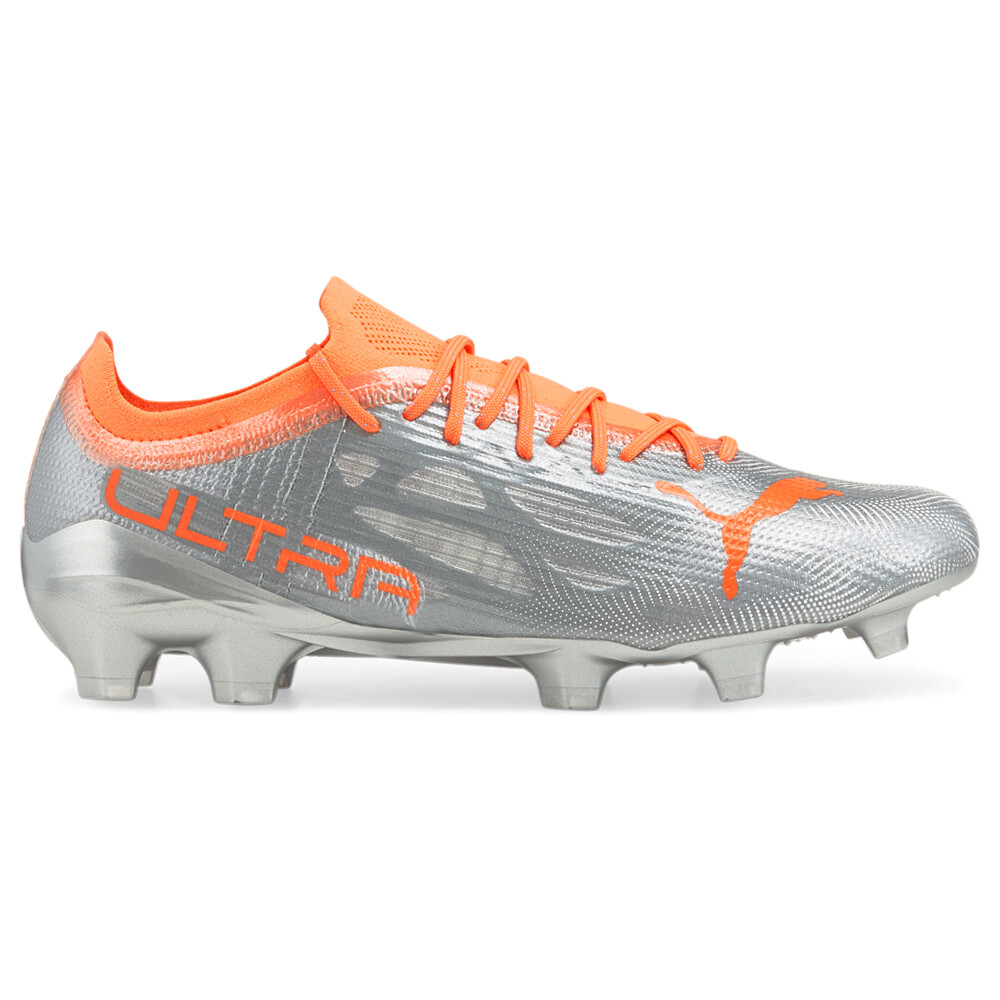 Мужские серебристые кроссовки Puma Ultra 1.4 Firm Ground с фирменными футбольными бутсами A