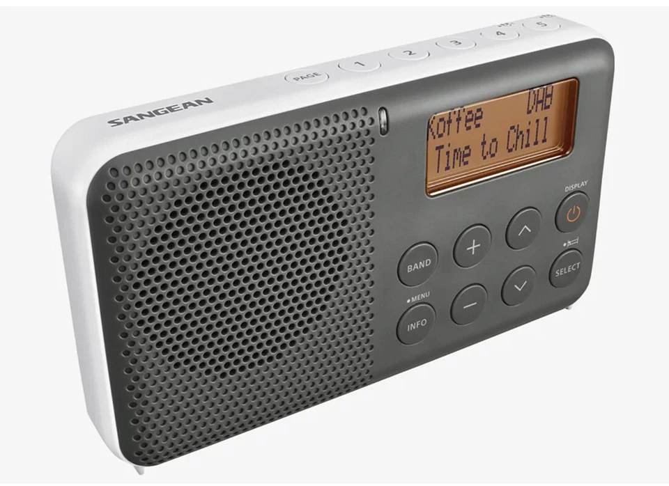 Sangean DAB+/FM Re-Chargeable Digital Pocket Radio+30 Pre-sets Grey/White-DPR64 - Image 3 of 4