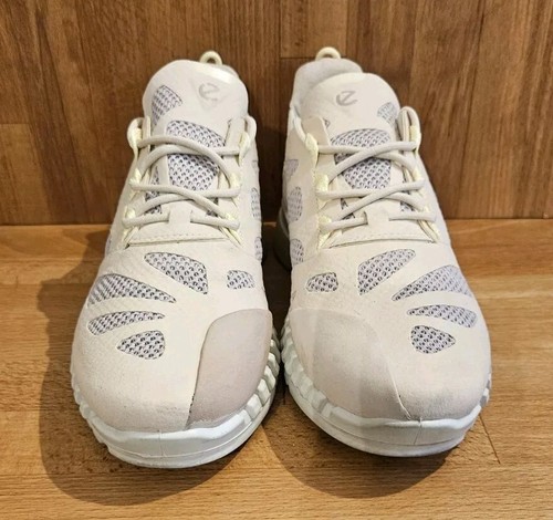 Ecco Womens Zipflex Breathable Mesh Comfort Leather Trainers Beige/Grey UK 3.5/4 - Picture 9 of 15