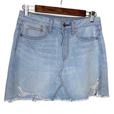 American Eagle Distressed Jean Skirt Size 2