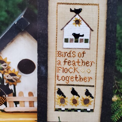 Fanci That Birds of a Feather Flock Together Birdhouse SIGNED Folk Art Vtg Chart
