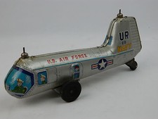 Vintage UR Navy 68 T.N. Japan Tin litho Dual Rotor Helicopter Friction Motor