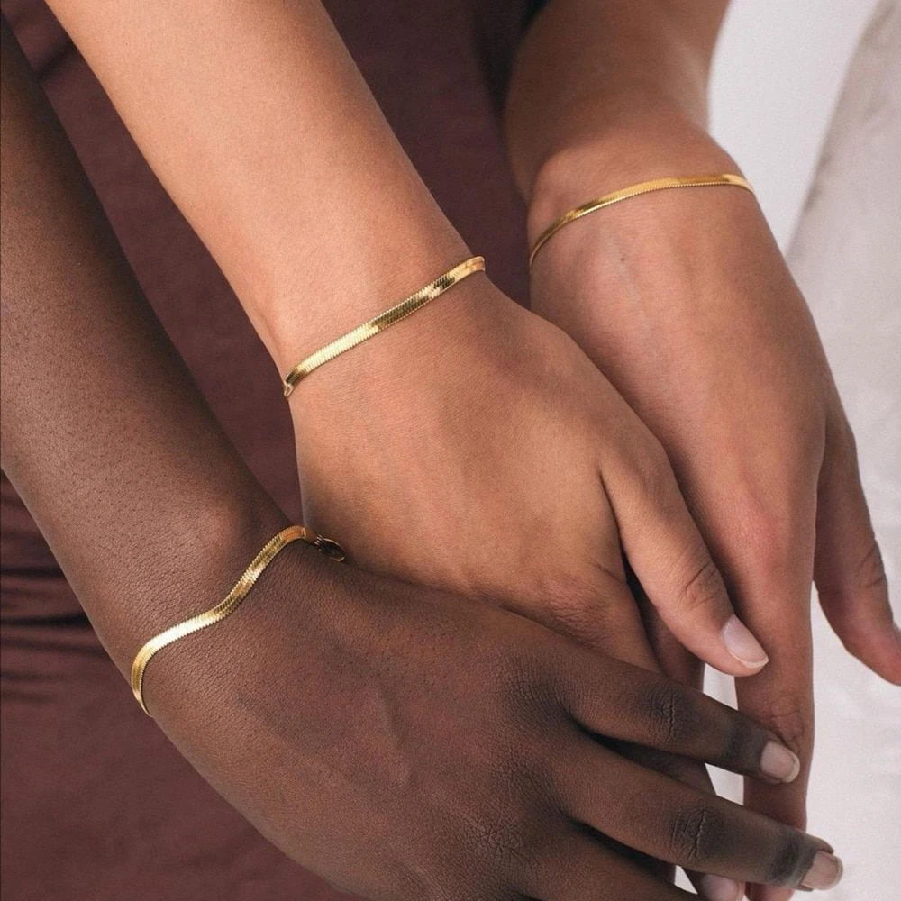 Thin 2024 herringbone bracelet