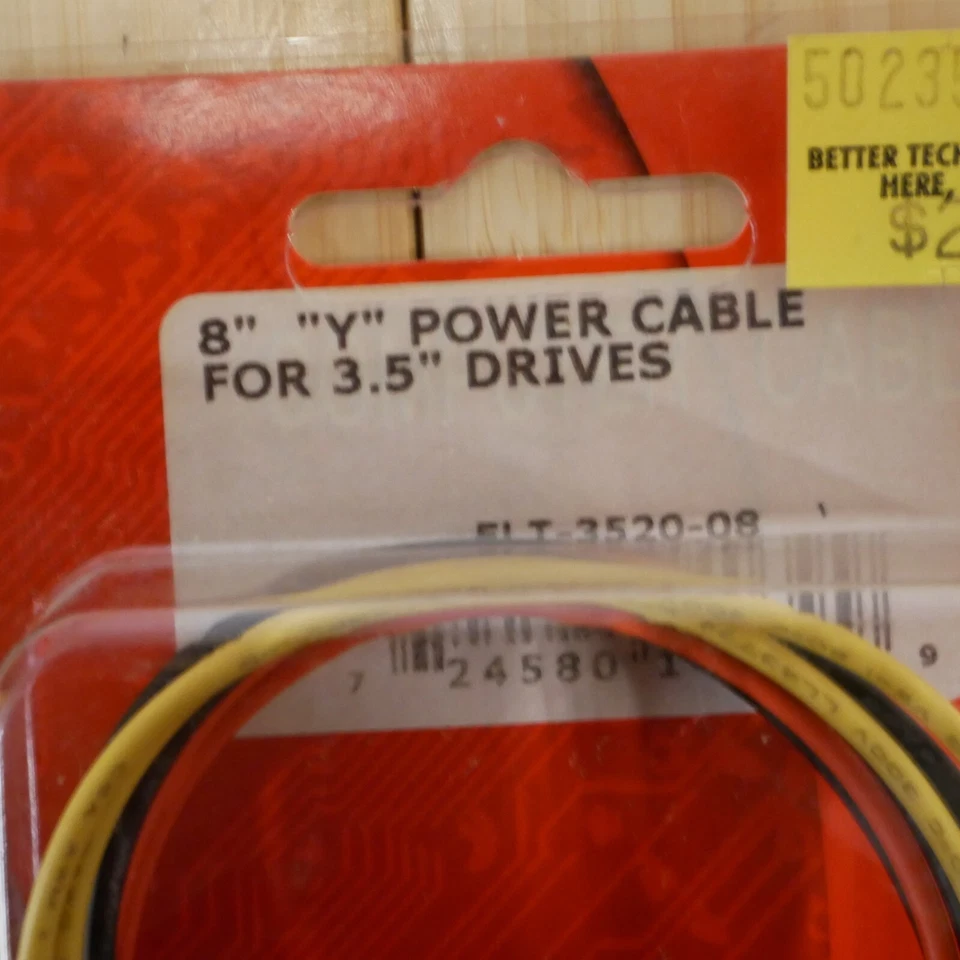 NOS 8" 4 Pin Molex To 2 x 3.5" Floppy Drive FDD Y Splitter Power Cable Adapter - Image 2 of 4