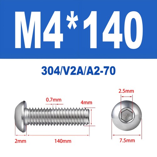 Linsenkopfschrauben Edelstahl A2 V2A ISO 7380 M1.6 M2 M2.5 M3 M4 Innensechskant - Bild 125 von 126