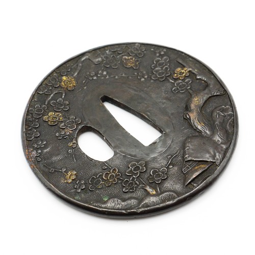 Tsuba Plum tree Design Shakudo Japanese Antique Sword Fittings Samurai Katana - 第 18/23 張圖片