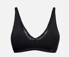 Damen Bustier Sport BH schwarz ohne Bügel Gr 32-44 super Passform Spitze neu 488
