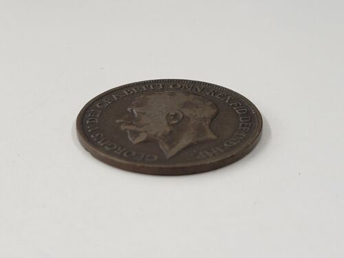 Vintage 1918 Great Britain One Penny King George 1 Cent Coin - Picture 3 of 4